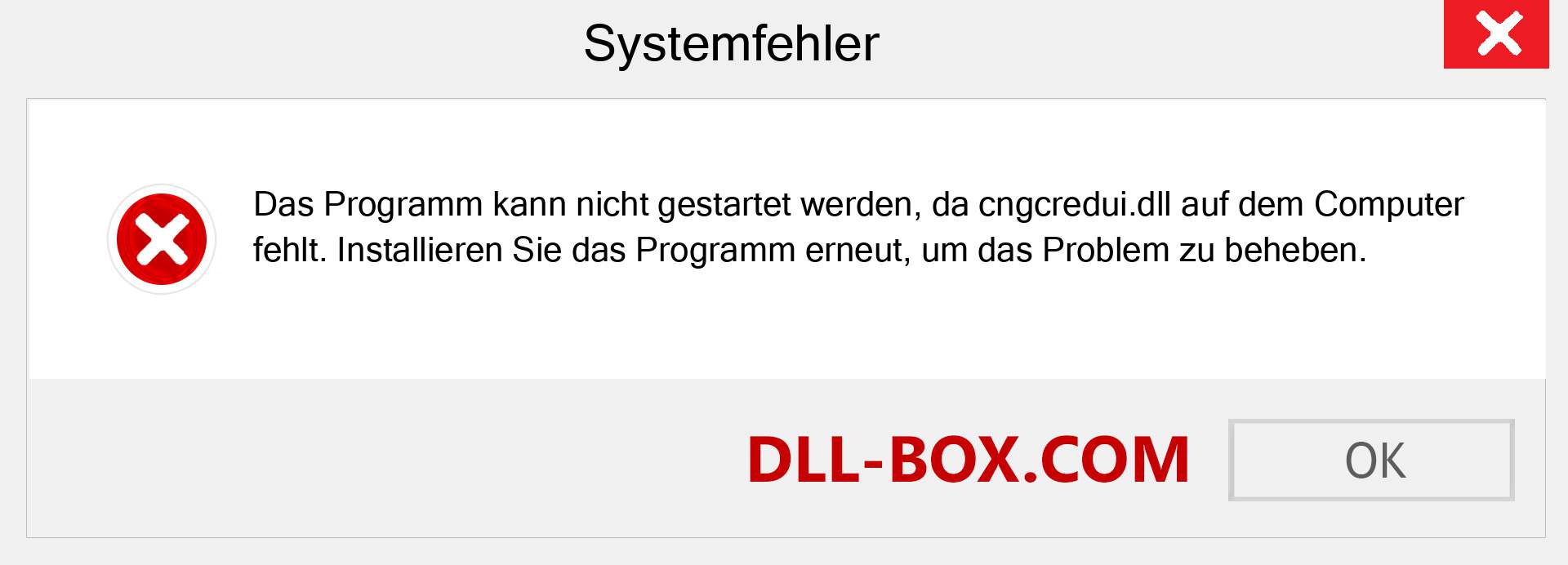 cngcredui.dll-Datei fehlt?. Download für Windows 7, 8, 10 - Fix cngcredui dll Missing Error unter Windows, Fotos, Bildern